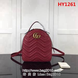 GUCCI古馳頂級原單 新款專櫃品質 實物實拍 476671大紅雙肩背包 HY1261
