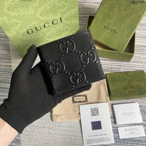 Gucci新款包包 古馳壓花全皮男士短錢包 Gucci男士短夾 625562  ydg3046