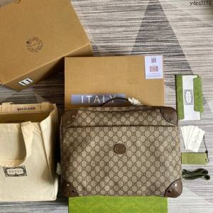 Gucci新款包包 古馳Supreme帆布公事包 Gucci男士手提公事包 658543  ydg3178