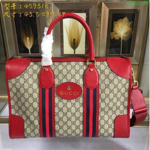 GUCCI 古馳男包 新款 459311 紅pvc配皮 Gucci男公事包 男士手提包 可肩背