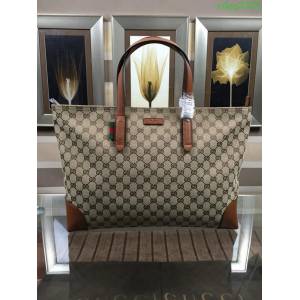 GUCCI 古馳男包 新款 308928 咖色 GUCCI中性 經典圖案 時尚手提包