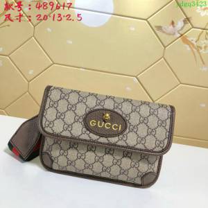 GUCCI古馳 新款 489617 Gucci女包 古馳單肩包 Gucci斜挎包 古馳虎頭標 肩帶可調 可做胸包腰包斜挎包 pvc/啡棕  ydgq3423