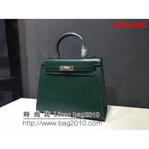 愛馬仕Hermes BOX鏡面牛皮凱莉包 時尚手提包 0AM1005