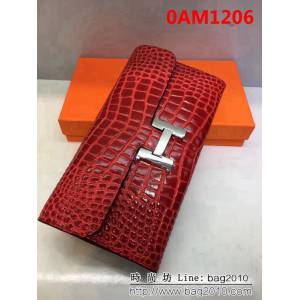 愛馬仕Hermès鱷魚紋 constance康斯坦錢包 凱莉手包 0AM1206