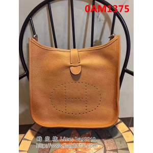 愛馬仕Hermes Evelyn伊芙琳 頭層牛皮單肩斜挎包 男女同款 0AM1375