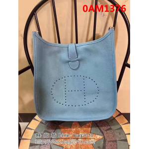 愛馬仕Hermes Evelyn伊芙琳 頭層牛皮單肩斜挎包 男女同款 0AM1376