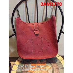 愛馬仕Hermes Evelyn伊芙琳 頭層牛皮單肩斜挎包 男女同款 0AM1378