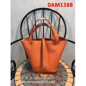 愛馬仕Hermes icotin lock菜籃子包 頭層牛皮手提包 0AM1388
