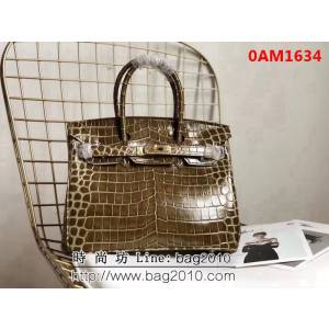 愛馬仕Hermes 鱷魚紋原版牛皮 鉑金包  0AM1634
