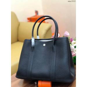HERMES女包 花園包36cm Garden party  愛馬仕togo皮手提包 黑色  Ama1643