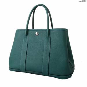 HERMES女包 花園包 Garden party 愛馬仕原版togo皮手提包 墨綠  Ama1673