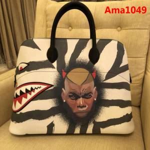 HERMES愛馬仕 2018 hermes 保齡球鯊魚包45cm 專櫃限量版 莫斯科的冰雪美麗 世界盃紀念版 手提包  Ama1049