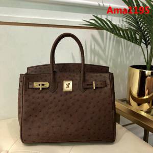 HERMES愛馬仕 鉑金包 Birkin 30 南非原產KK級鴕鳥皮 頂級工藝 手縫蠟線   Ama1195