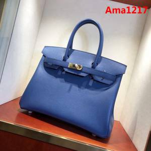 HERMES愛馬仕 鉑金包 Birkin 30cm Epsom R2 Blue Agate 瑪瑙藍 金扣 頂級工藝 全手工 蠟線縫製 時尚手提包  Ama1217