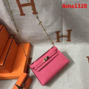 HERMES愛馬仕 凱莉包 mini kelly一代 唇膏粉epsom皮 夏天首選手包款 可手提肩背  Ama1328