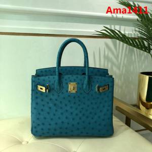 HERMES愛馬仕 鉑金包 Birkin 30 南非原產KK級鴕鳥皮 頂級工藝 手縫蠟線 時尚手提肩背包  Ama1411