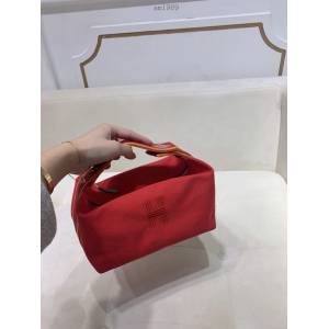 Hermes女包 愛馬仕飯盒包 2020愛馬仕新款帆布洗漱包  am1909