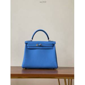 Hermes女包 愛馬仕kelly包 togo皮 蠟線手工縫製 Hermes經典款凱莉手提包  am1949
