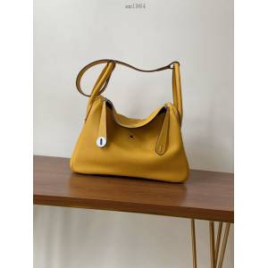 Hermes女包 愛馬仕lindy togo皮 金扣 銀扣 Hermes手提肩背包 湖泊黃  am1964
