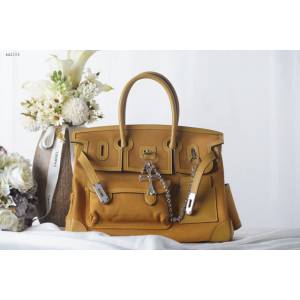 Hermes包包 愛馬仕新款Birkin包 帆布拼接滑皮Swift Cargo布包 男女同款通用  am2104