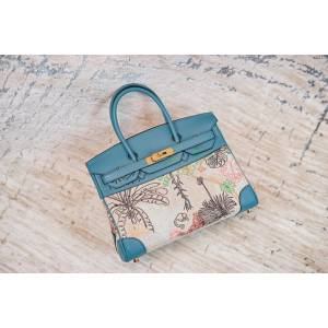 Hermesn鉑金女包 愛馬仕Birkin手提包 愛馬仕新款刺繡鉑金包  am2278