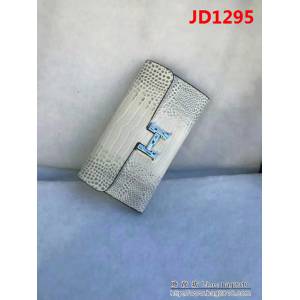 HERMES愛馬仕 H扣 鱷魚皮配羊皮 長款女士錢包 JD1295