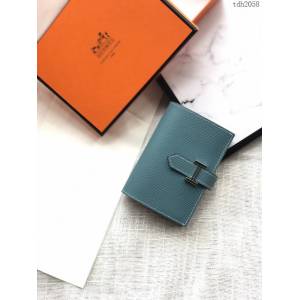 Hermes零錢包 愛馬仕卡包 牛仔藍  tdh2058