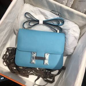 Hermes空姐包 愛馬仕Constance方胖子半手工 Epsom掌紋小牛進口皮 Hermes單肩斜挎包  tdh2110