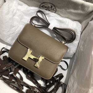 Hermes空姐包 愛馬仕Constance半手工19cm Epsom掌紋小牛進口皮 Hermes單肩斜挎包  tdh2115