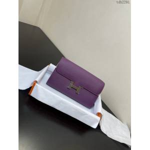 Hermes女士小挎包 愛馬仕Constance康康to go斜挎包 海葵紫銀扣  tdh2291