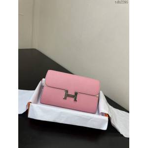 Hermes女士小挎包 愛馬仕Constance康康to go斜挎包 粉色銀扣  tdh2295