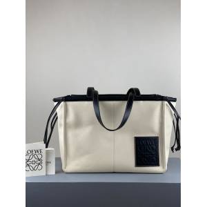 LOEWE包包 羅意威大號cushion tote白布包 羅意威綁繩式托特包 3054  tcl1428