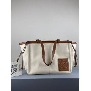 LOEWE包包 羅意威大號cushion tote白布包 羅意威綁繩式托特包 3054  tcl1429