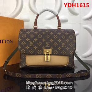 路易威登LV頂級原單M44257 Monogram帆布 粒紋皮革MARIGNAN 郵差包 YDH1615