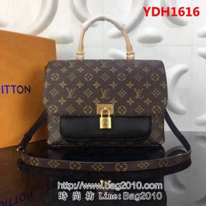 路易威登LV頂級原單M44259Monogram帆布 粒紋皮革 MARIGNAN 郵差包 YDH1616