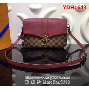 路易威登LV頂級原單Wight手袋 N44243紫紅色時尚休閒斜跨包 YDH1643