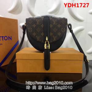 路易威登LV頂級原單 2018新品CHANTILLY LOCK 手袋M43590老花/杏皮/黑皮 YDH1727