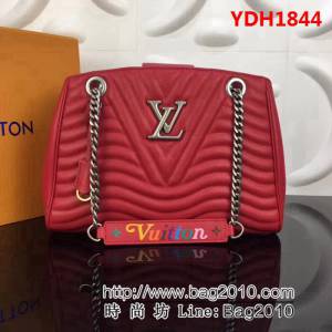 路易威登LV頂級原單New Wave Tote 手袋 M51496黑牛皮鏈條包 YDH1844