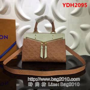 路易威登LV頂級原單M54196杏配白色 Zipped手提肩背包 YDH2095