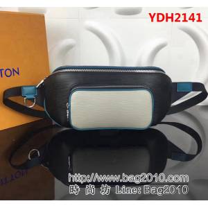 路易威登LV頂級原單M51464黑花BUMBAG 腰包 Epi牛皮搭配Eclipse Monogram塗層帆布 YDH2141