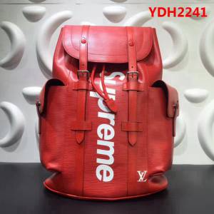路易威登LV頂級原單M41709紅色LV Supreme 重磅推出 Christopher小號雙肩包 YDH2241