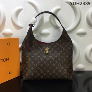 路易威登LV 頂級原單 HOBO FLEUR手袋 Monogram塗層帆布 花卉形掛鎖 時尚休閒 手提肩背包 M43547  YDH2389