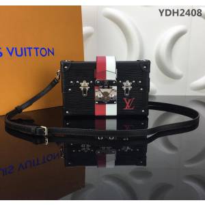 路易威登LV 頂級原單 紅白色條紋 經典個性化旅行箱 Petite Malle手袋 Monogram帆布配皮 可單肩斜挎  YDH2408