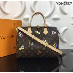 路易威登LV 頂級原單 M44365 2019春季系列 柔軟的Monogram帆布版 Speedy30手袋 Love Locks圖案裝飾 可手提肩背斜挎  YDH2537