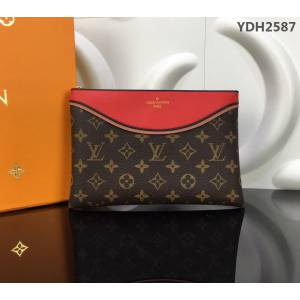 路易威登LV M63903紅色 頂級原單 Pochette Tuileries手袋 Monogram帆布搭配小牛皮 可作公事包 亦可作手拿包  YDH2587