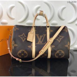 路易威登LV旅行袋 頂級原單 路易威登旅行袋經典系列 KEEPALL 50 旅行袋 大花 M41416 可手提肩背  ydh2630
