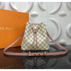LV女包 M52853白格粉包 NéONOé BB手袋 頂級原單 路易威登水桶包 LV斜挎女包  ydh2832