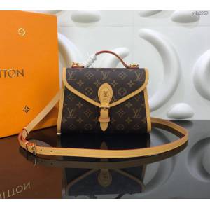 LV女包 M51123 2019新品 路易威登老花三角蓋頭凱莉女包 LV復古款手提包 LV老花斜挎女包  ydh2959