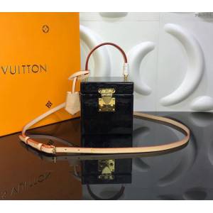 LV女包 M52516 漆面皮革 路易威登Bleecker Box手袋 LV盒子包 LV手拎包 LV斜挎小包  ydh3054