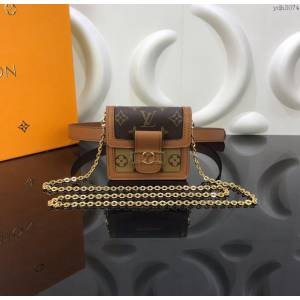 LV女包 M68621 路易威登DauphineBB腰包 LV斜挎鏈條包 LV女腰包  ydh3074